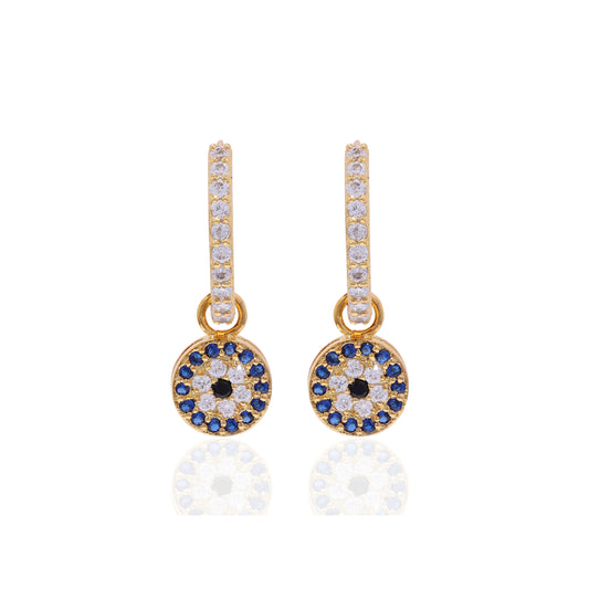 Evil Eye Hoops Gold Vermeil