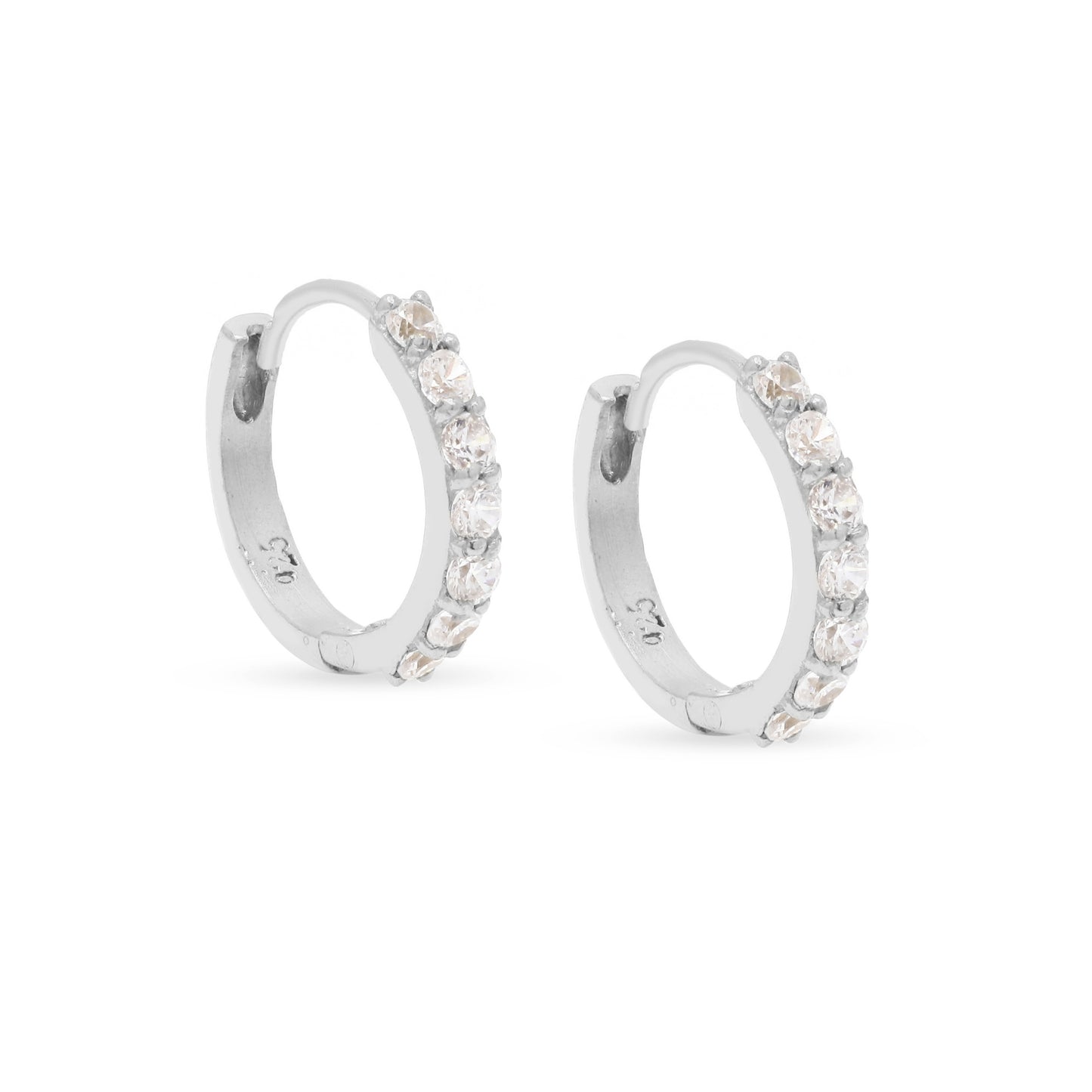 Pavé Diamond Huggie Hoops