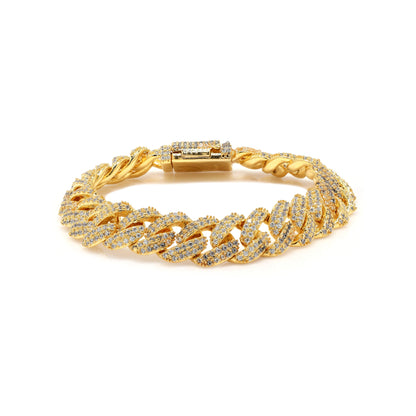 Classic Iced Out Cuban Bracelet 10mm Gold