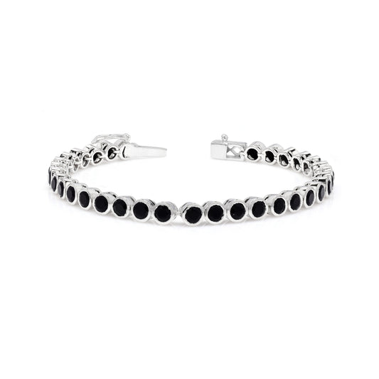 Black Onyx Bezel Set Tennis Bracelet