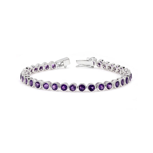 Amethyst Bezel Set Tennis Bracelet