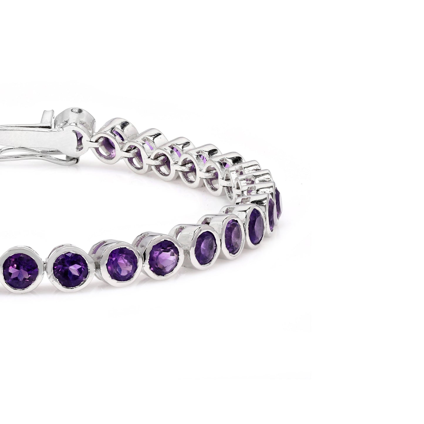 Amethyst Bezel Set Tennis Bracelet