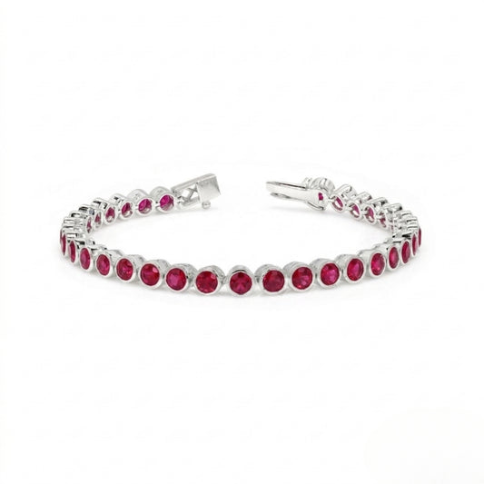 Ruby Bezel Set Tennis Bracelet