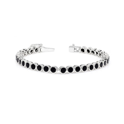 Black Onyx Bezel Set Tennis Bracelet