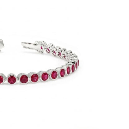 Ruby Bezel Set Tennis Bracelet