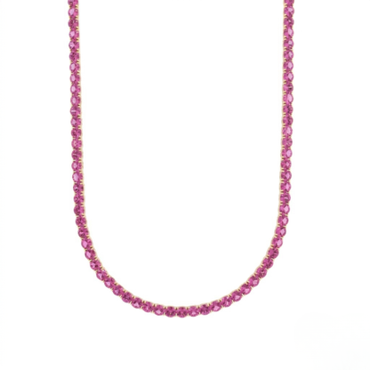Pink Topaz 5mm Tennis Chain
