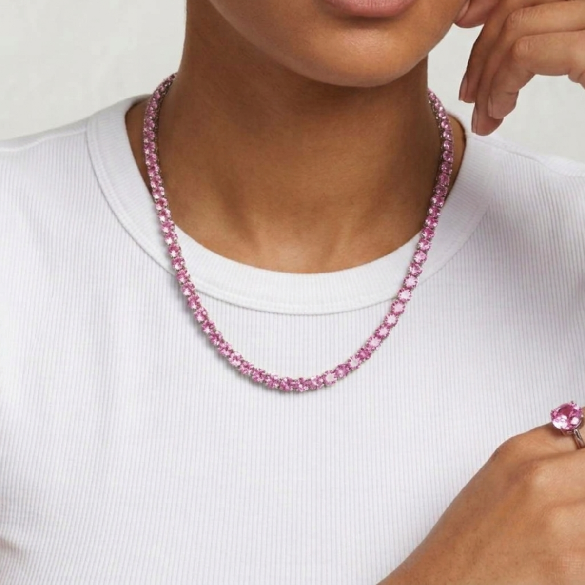 Pink Topaz 5mm Tennis Chain