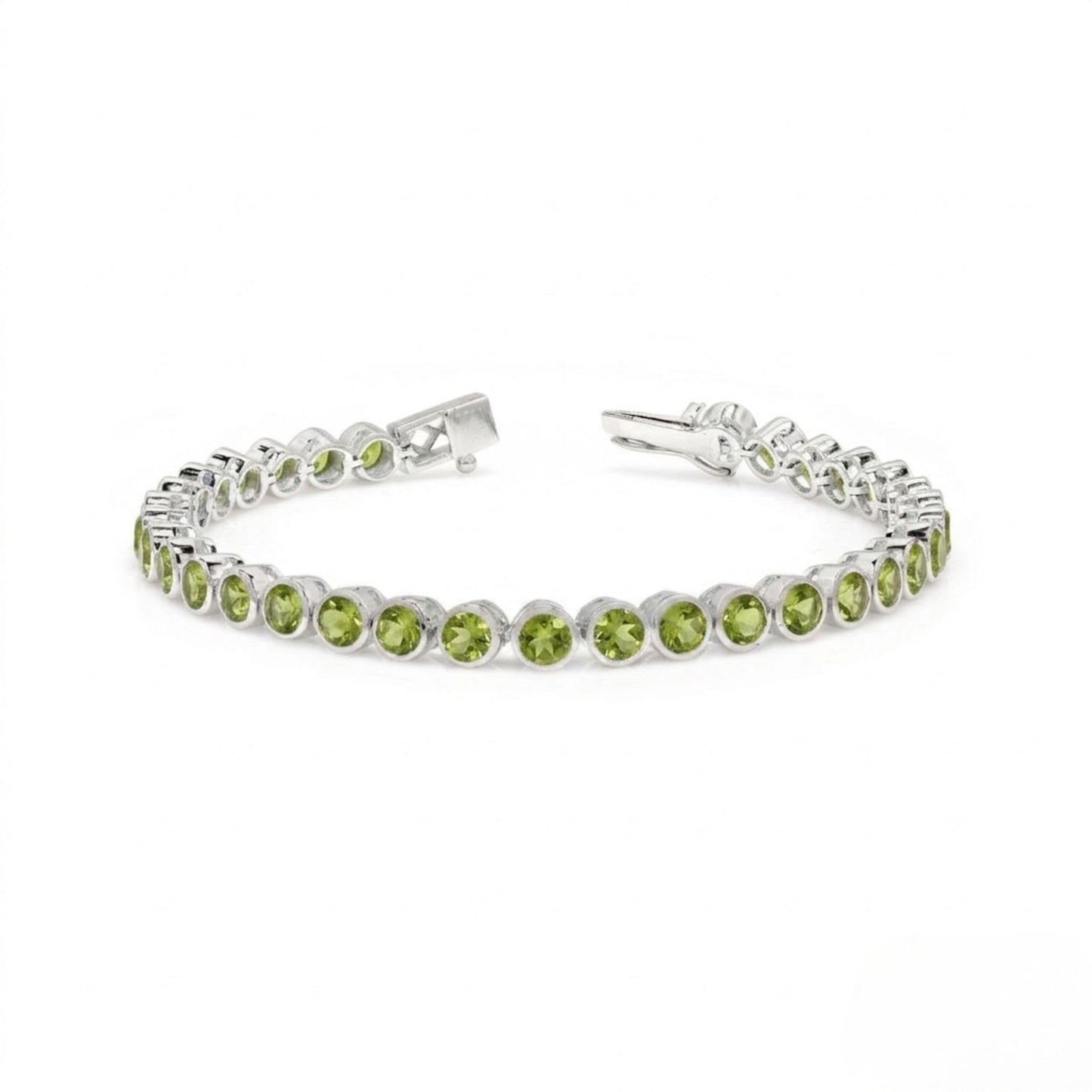 Peridot Bezel Set Tennis Bracelet