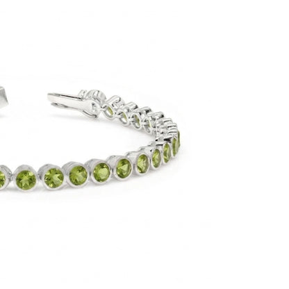 Peridot Bezel Set Tennis Bracelet