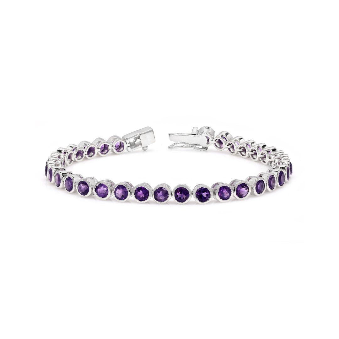 Amethyst Bezel Set Tennis Bracelet