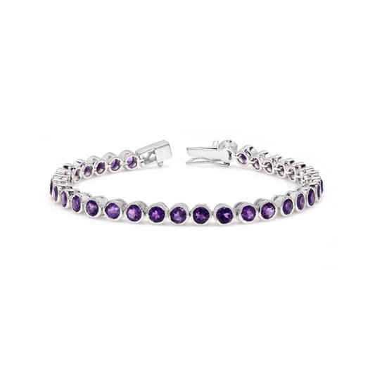 Amethyst Bezel Set Tennis Bracelet