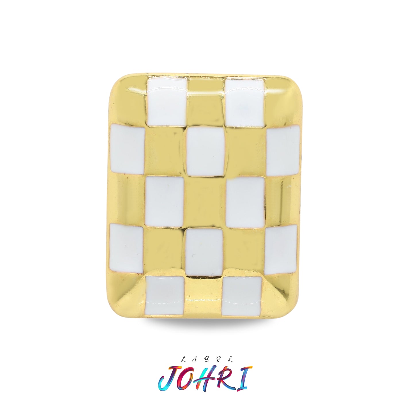 Checkered Enamel Lapel Pin