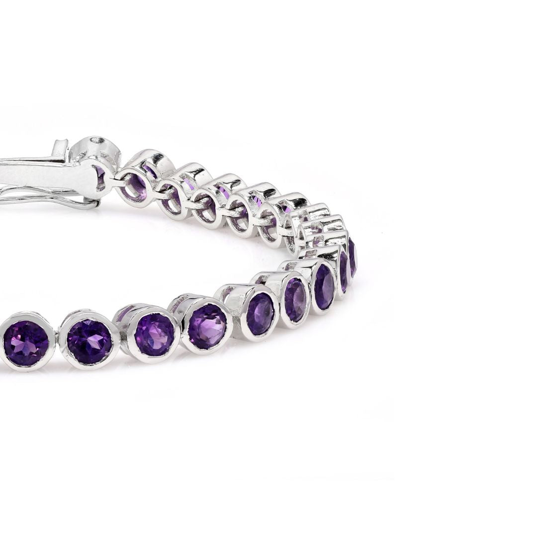 Amethyst Bezel Set Tennis Bracelet