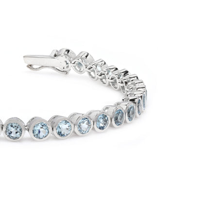 Blue Topaz Bezel Set Tennis Bracelet