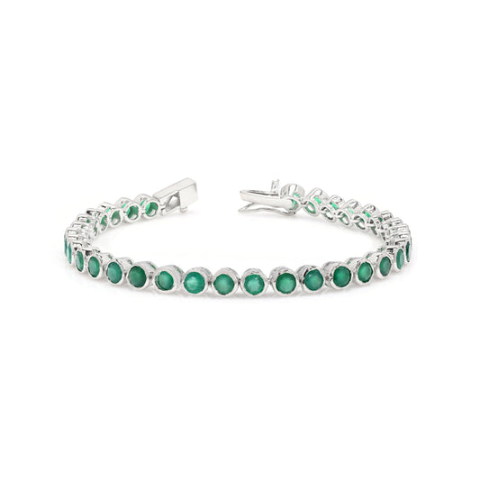 Green Onyx Bezel Set Tennis Bracelet