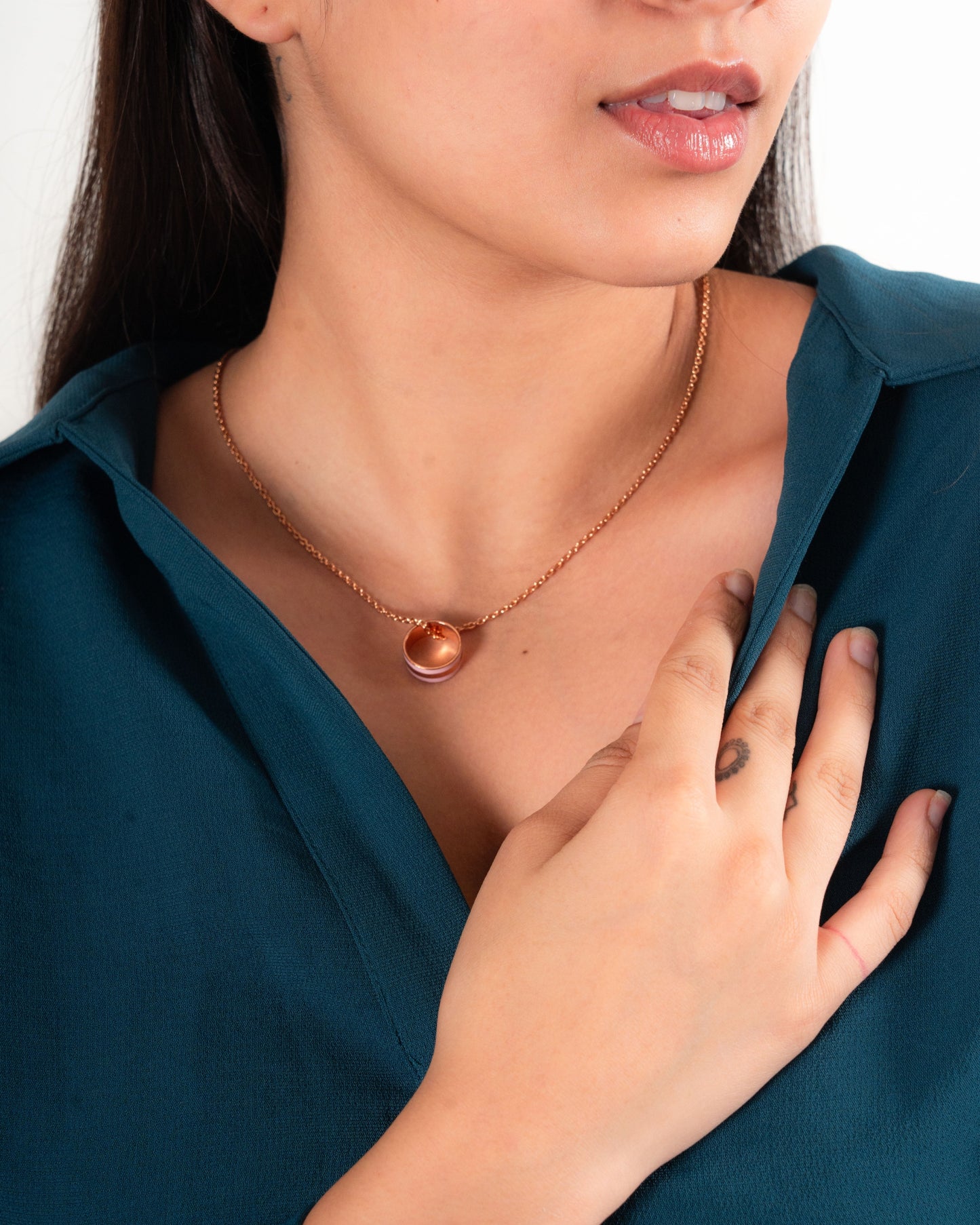 Enamel Ring Amulet Rose Gold