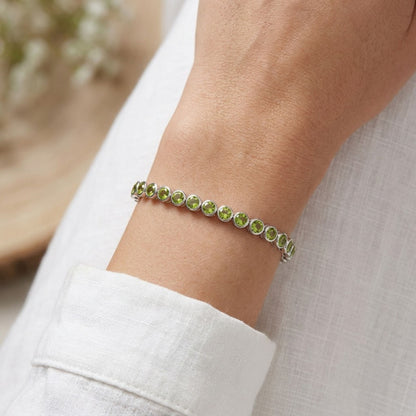 Peridot Bezel Set Tennis Bracelet