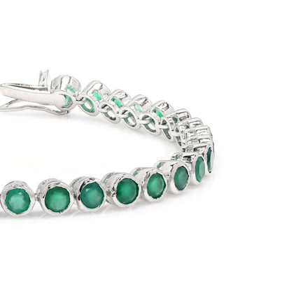Green Onyx Bezel Set Tennis Bracelet