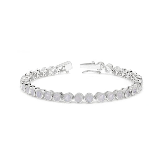 Moon Stone Bezel Set Tennis Bracelet