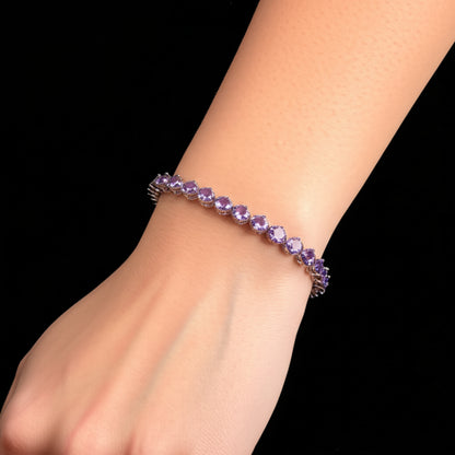 Amethyst Bezel Set Tennis Bracelet