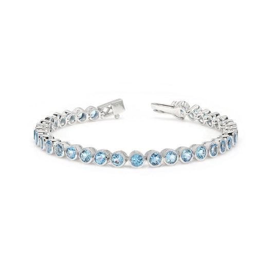 Swiss Blue Topaz Bezel Set Tennis Bracelet