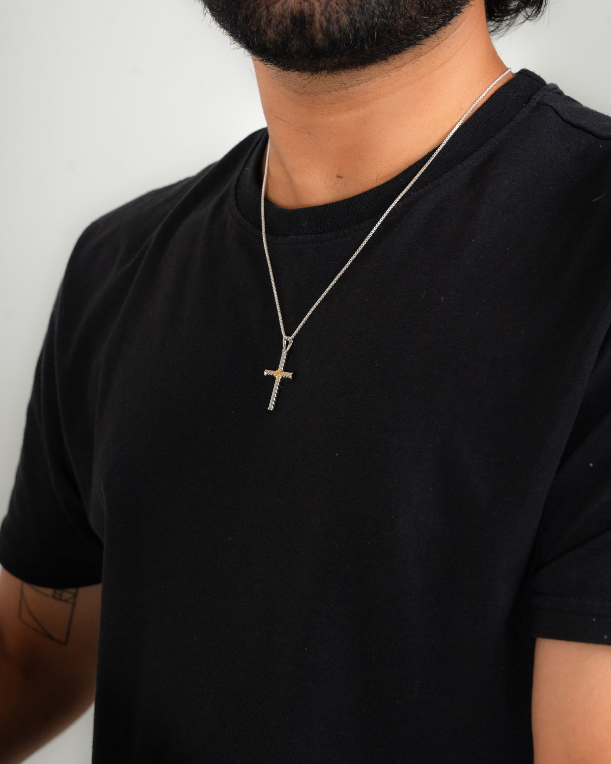 Classic Cross Pendant Two Tone