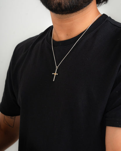 Classic Cross Pendant Two Tone