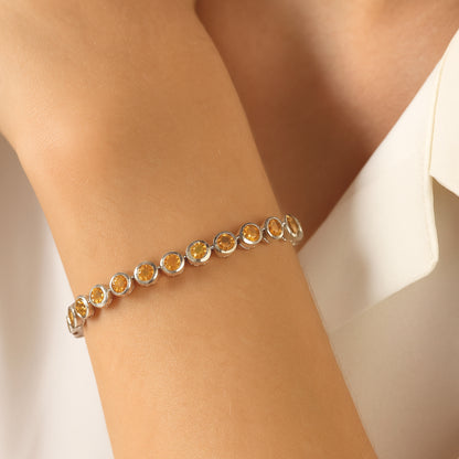 Citrine Bezel Set Tennis Bracelet