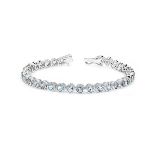Blue Topaz Bezel Set Tennis Bracelet