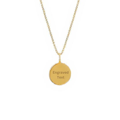 Engravable Circle Necklace Gold