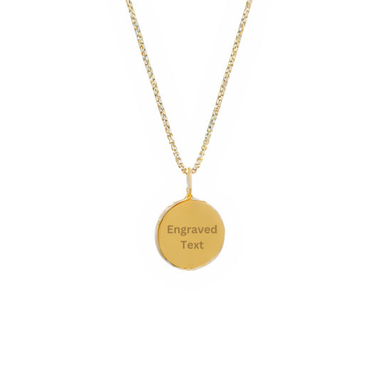 Engravable Circle Necklace Gold