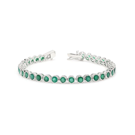 Green Onyx Bezel Set Tennis Bracelet