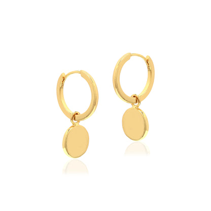 Circle Charm Hoops Gold Vermeil