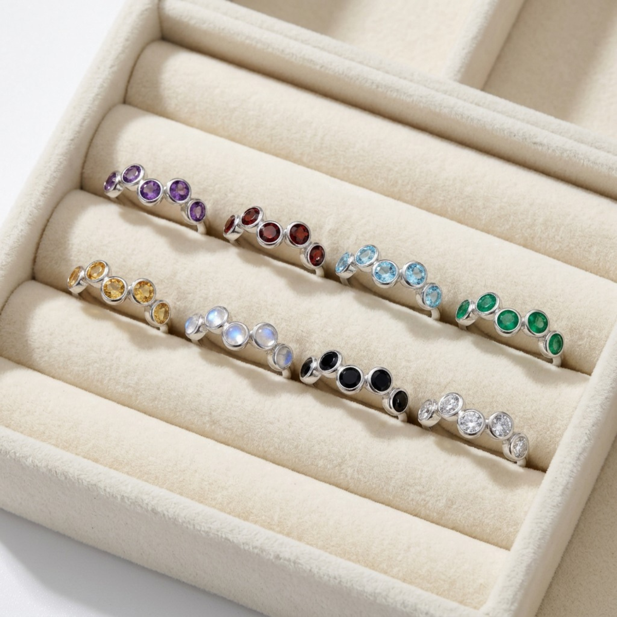 4mm Bezel Set Zig Zag RIng