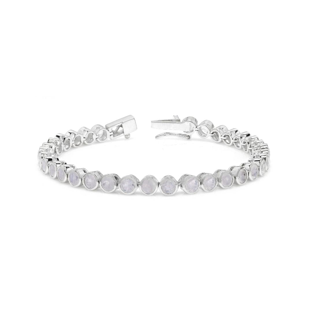 Moon Stone Bezel Set Tennis Bracelet