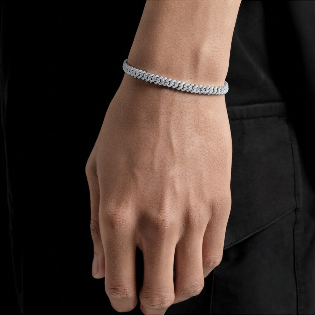 Raised Iced Out Cuban Bracelet 6mm