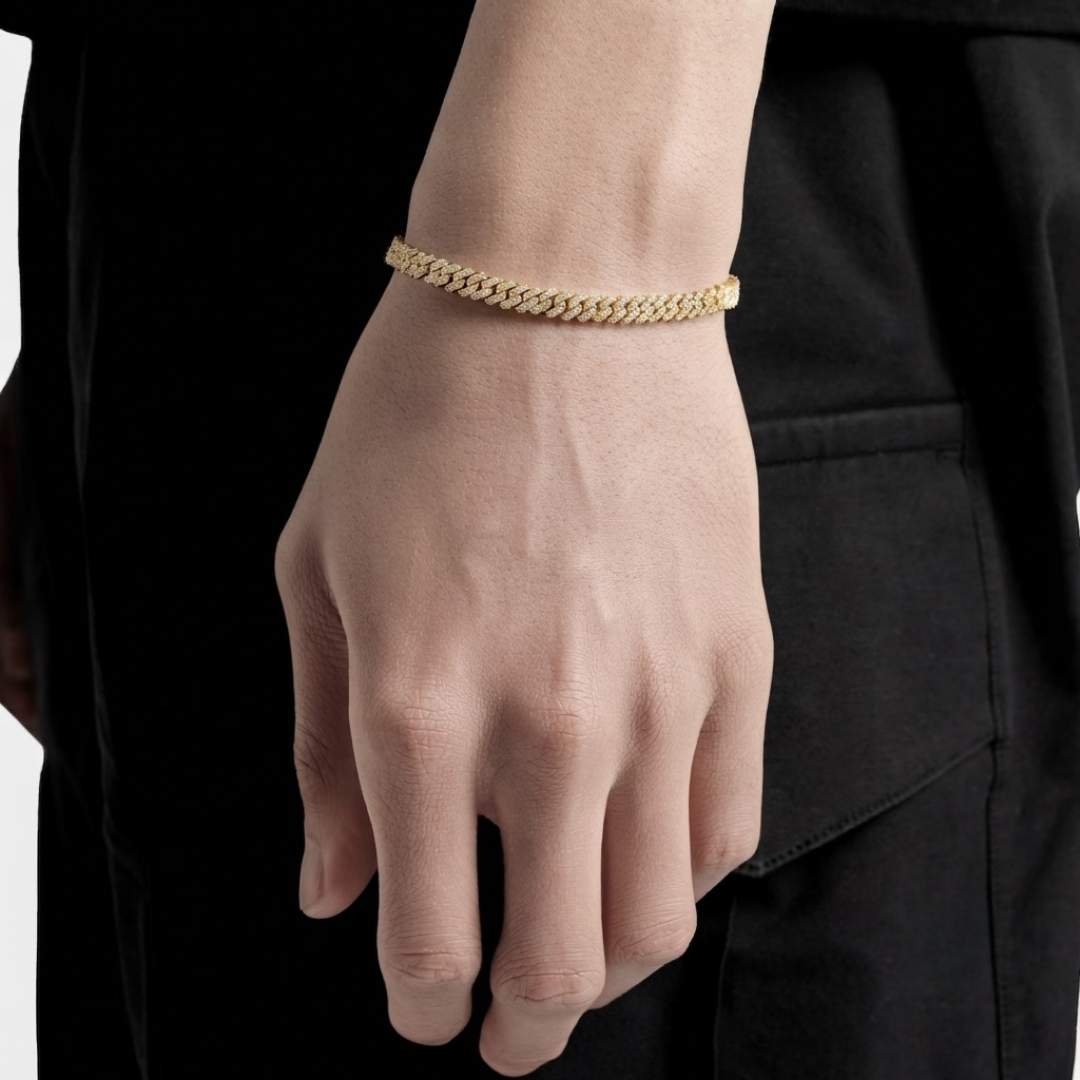 Raised Iced Out Cuban Bracelet 6mm