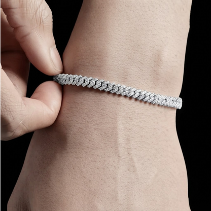Raised Iced Out Cuban Bracelet 6mm