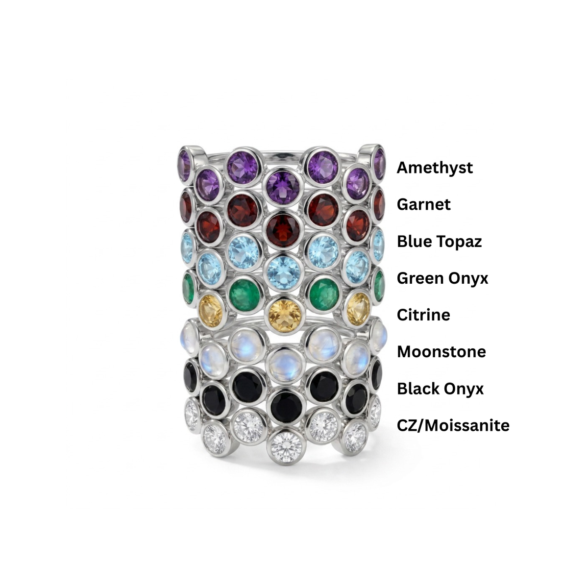 4mm Bezel Set Zig Zag RIng