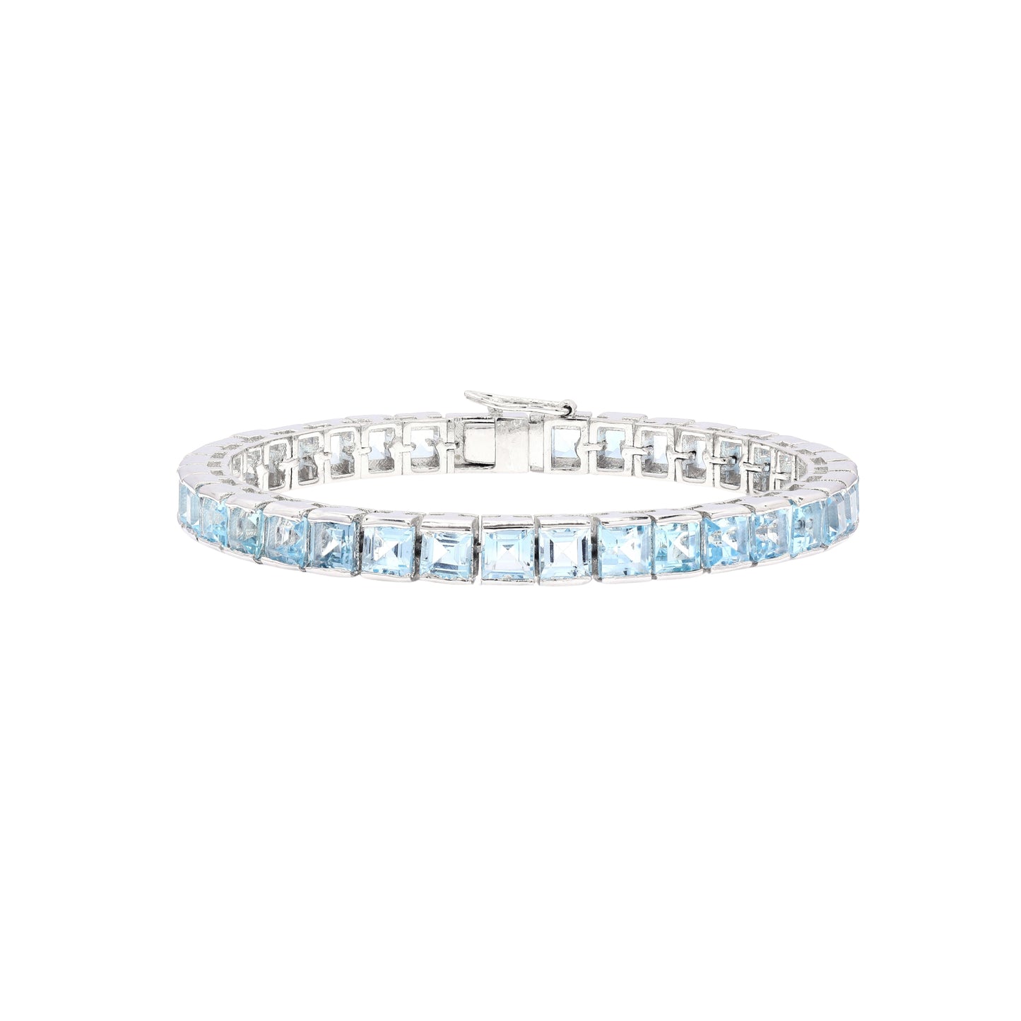Blue Topaz Princess Tennis Bracelet