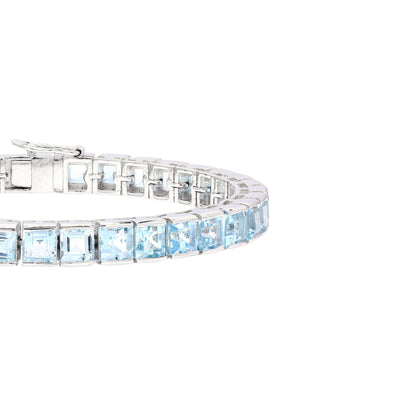 Blue Topaz Princess Tennis Bracelet