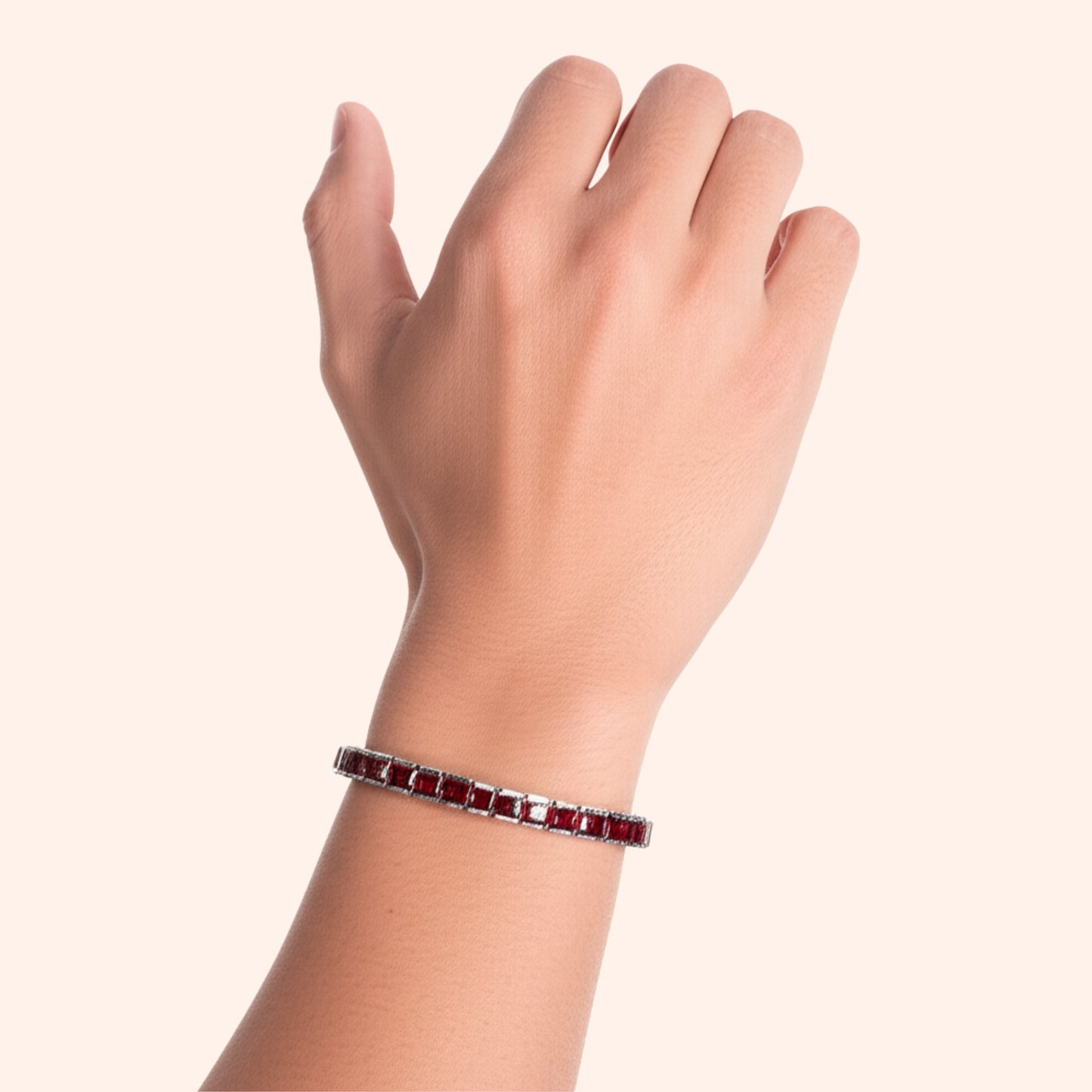 Garnet Princess Tennis Bracelet