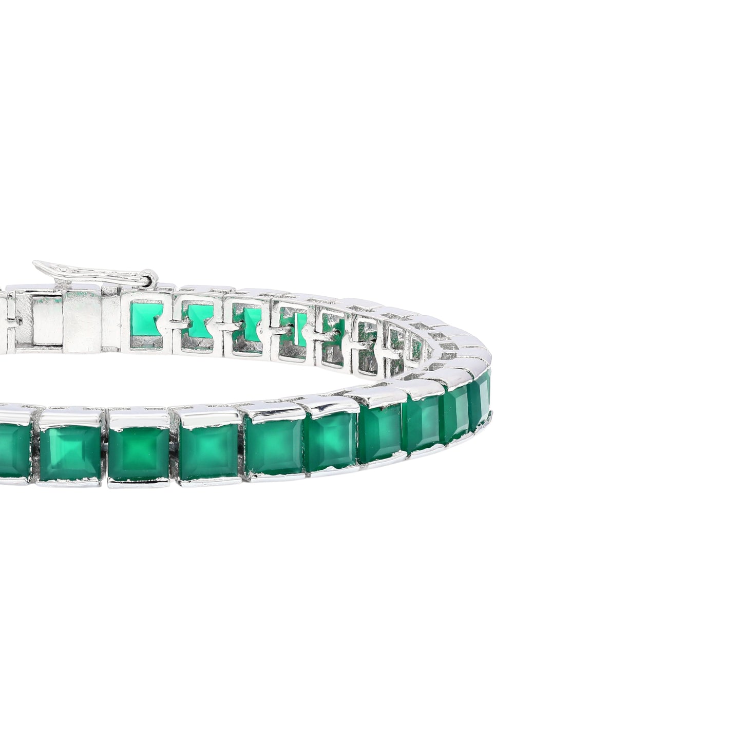 Green onyx Princess Tennis Bracelet