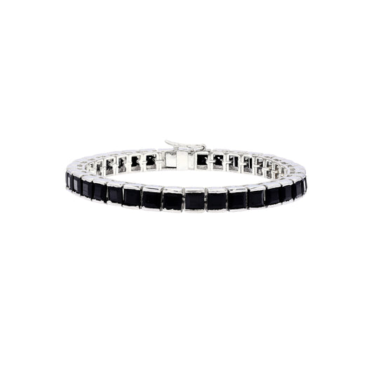 Black Onyx Princess Tennis Bracelet