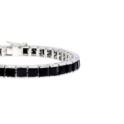Black Onyx Princess Tennis Bracelet