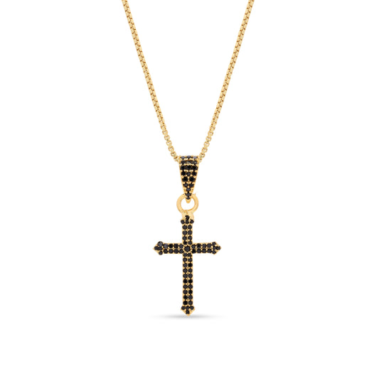 Angular Cross Pendant Black