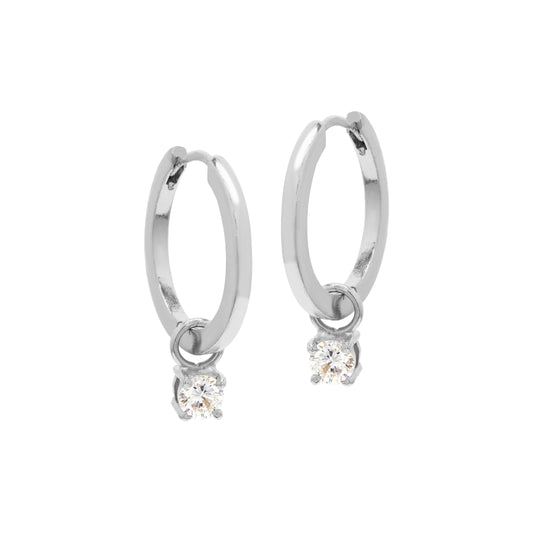 CZ Charm Hoops