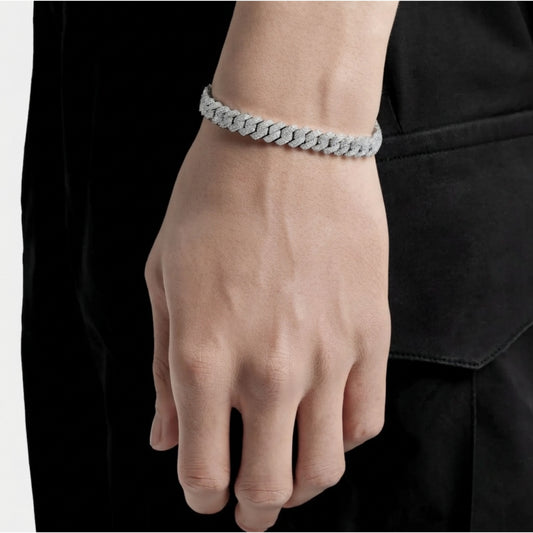 Raised Iced Out Cuban Bracelet 8mm