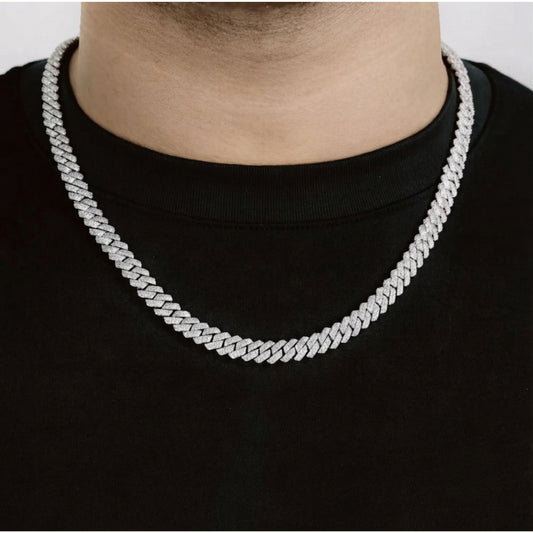 Raised Iced Out Cuban Chain 8mm