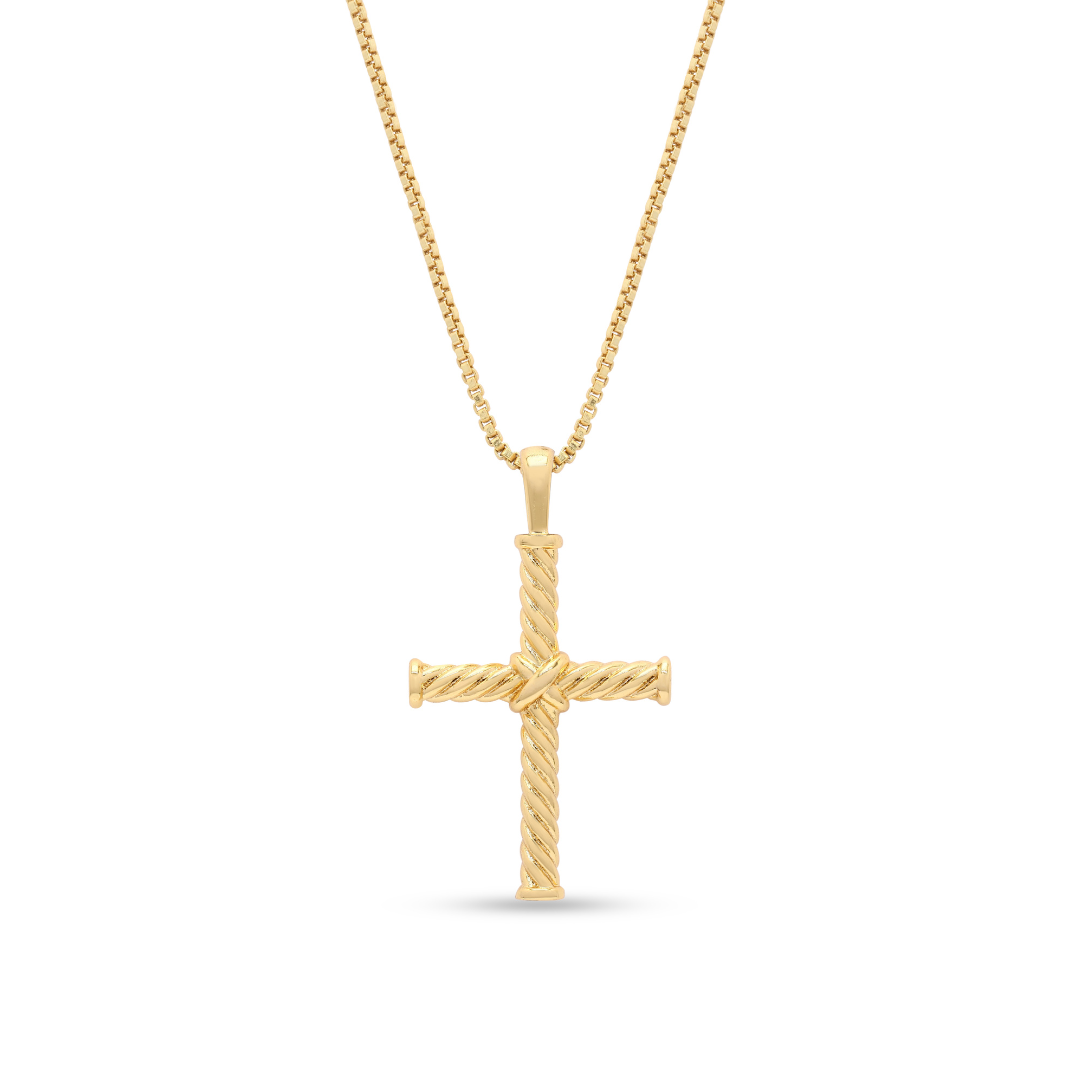 Classic Cross Pendant Two Tone